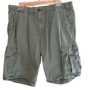Tommy Bahama Survivalist Ripstop Cargo Shorts Mens Size XL Green Elastic Waist